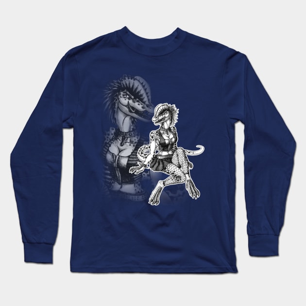 Goth Dilophosaur Long Sleeve T-Shirt by Predaguy